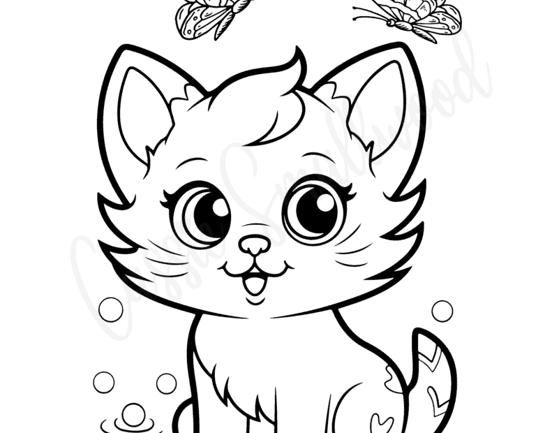 Kitty Cat Coloring Page Cassie Smallwood