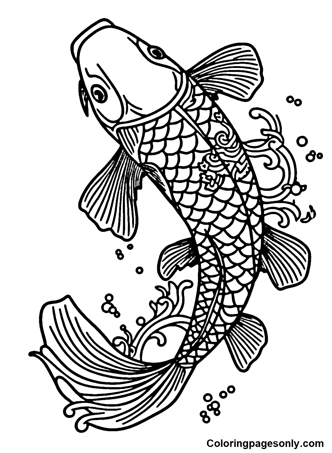 Koi Fish Coloring Pages Coloring Pages For Kids And Adults