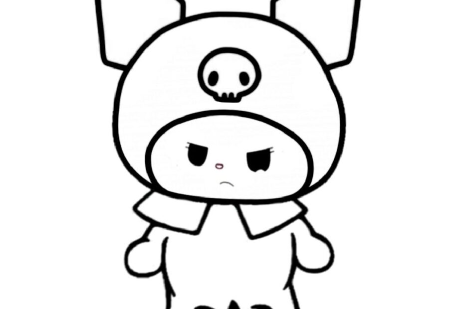 Kuromi Drawing Coloring Page Coloringus