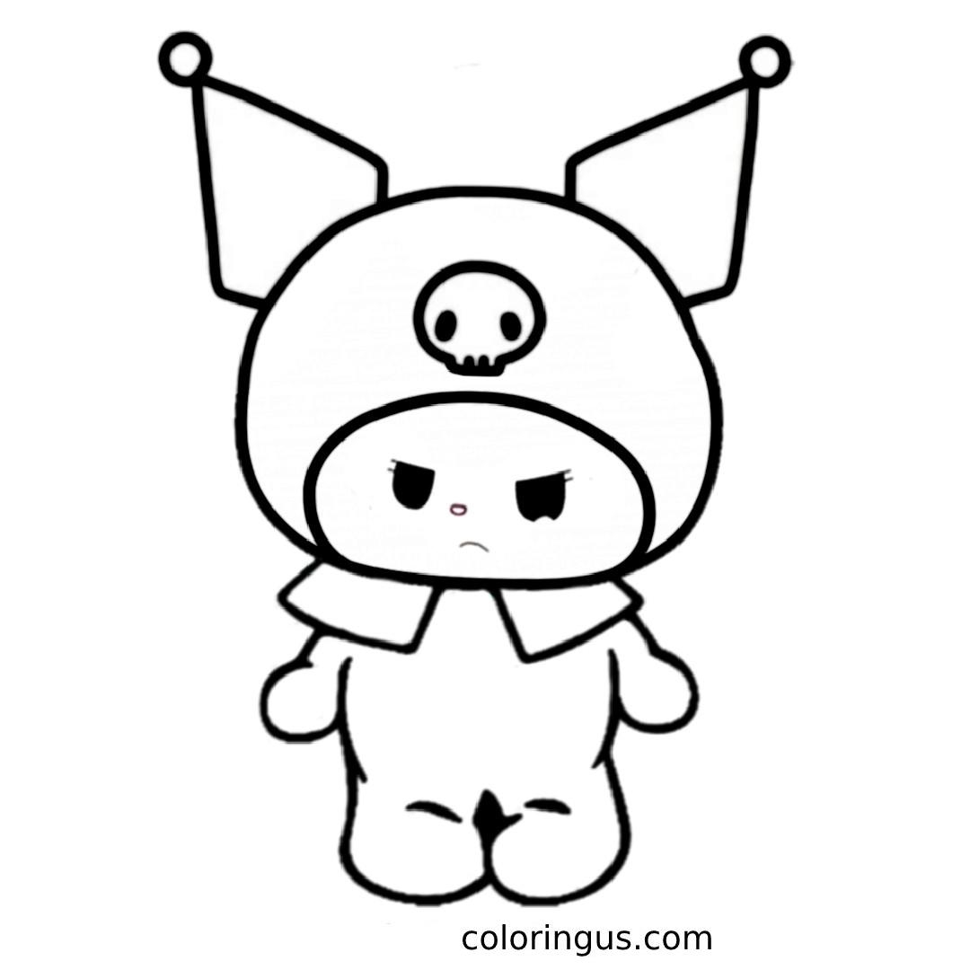 Kuromi Drawing Coloring Page Coloringus
