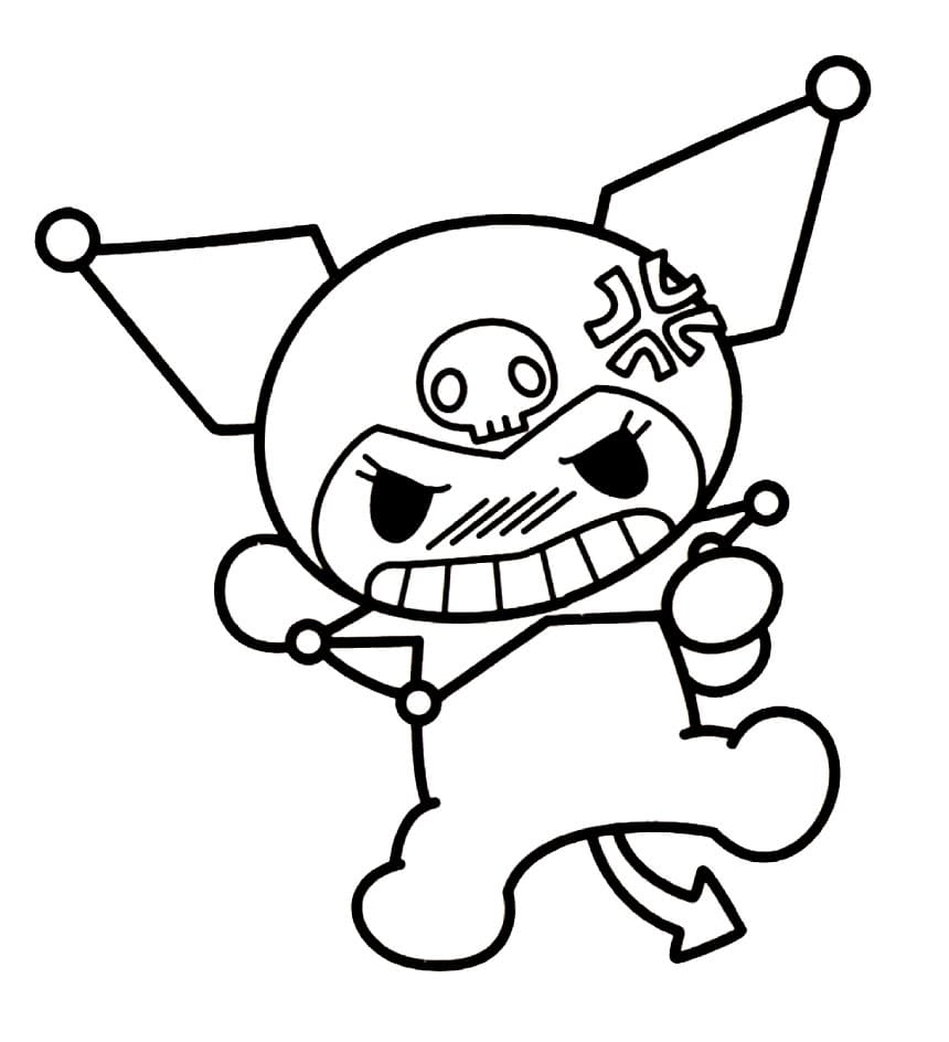 Kuromi Is Angry Coloring Page Free Printable Coloring Pages For Kids