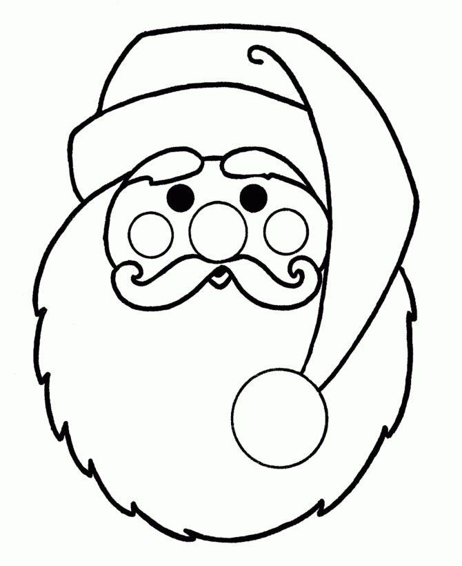 Learning Years Christmas Coloring Pages Big Santa Face Christmas Santa