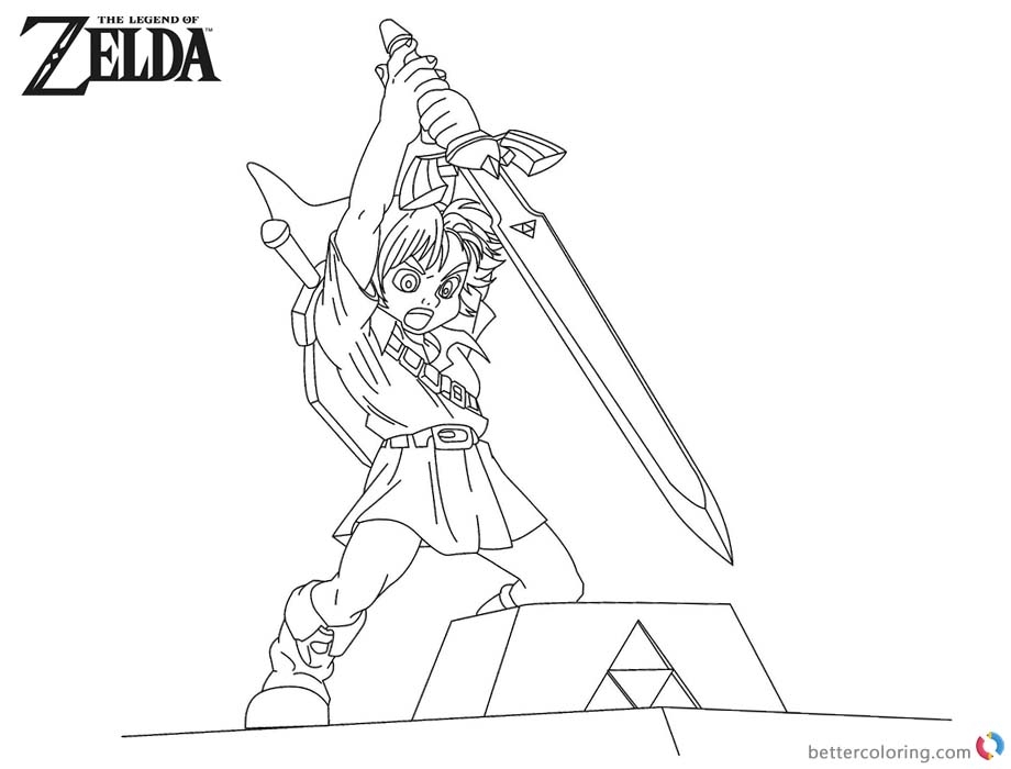 Legend Of Zelda Coloring Pages Sword Free Printable Coloring Pages