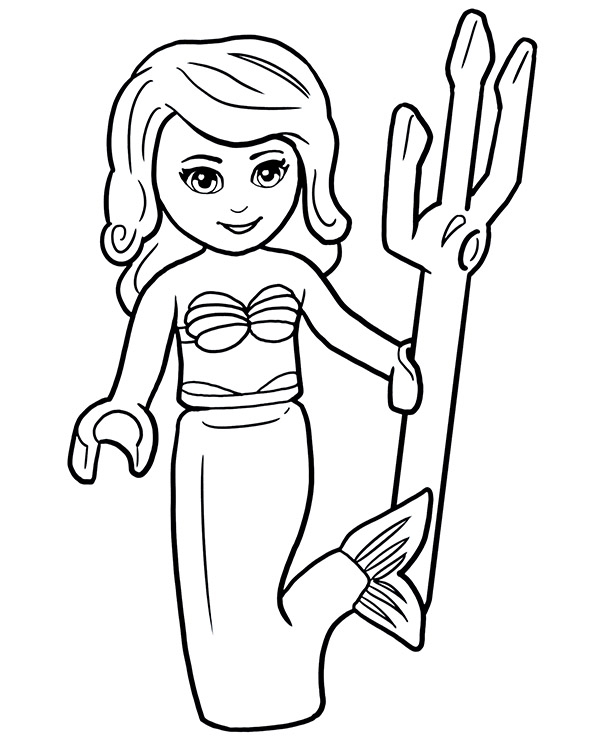 LEGO Mermaid Minifigure Coloring Sheet LEGO Mermaid Minifigure Coloring Sheet