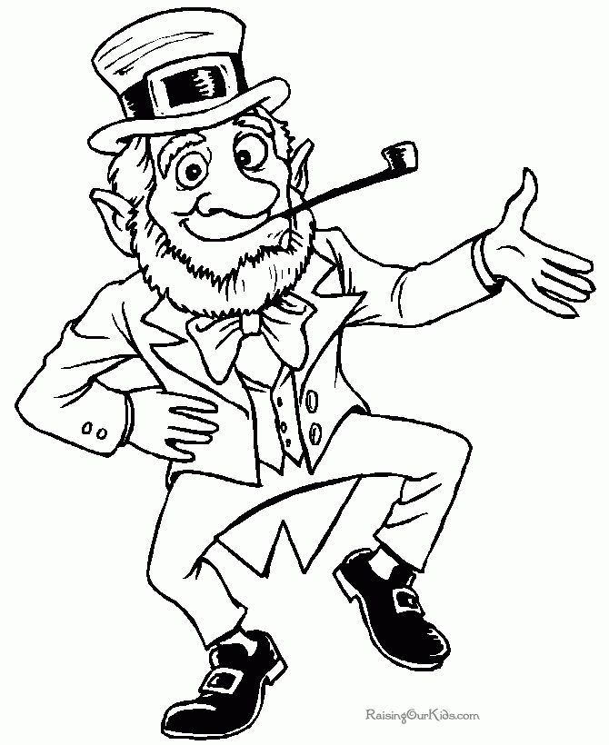 Leprechaun Coloring Page 004 Leprechaun Coloring Page 004
