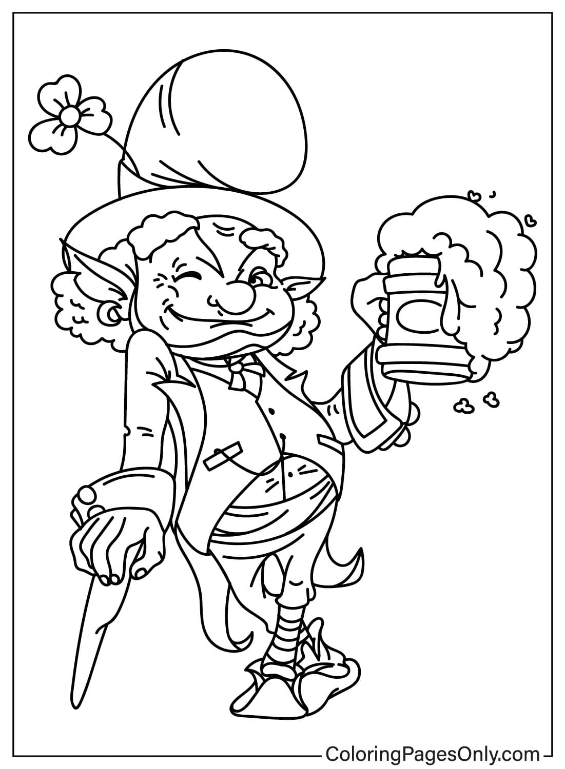 Leprechaun Free Coloring Page Free Printable Coloring Pages
