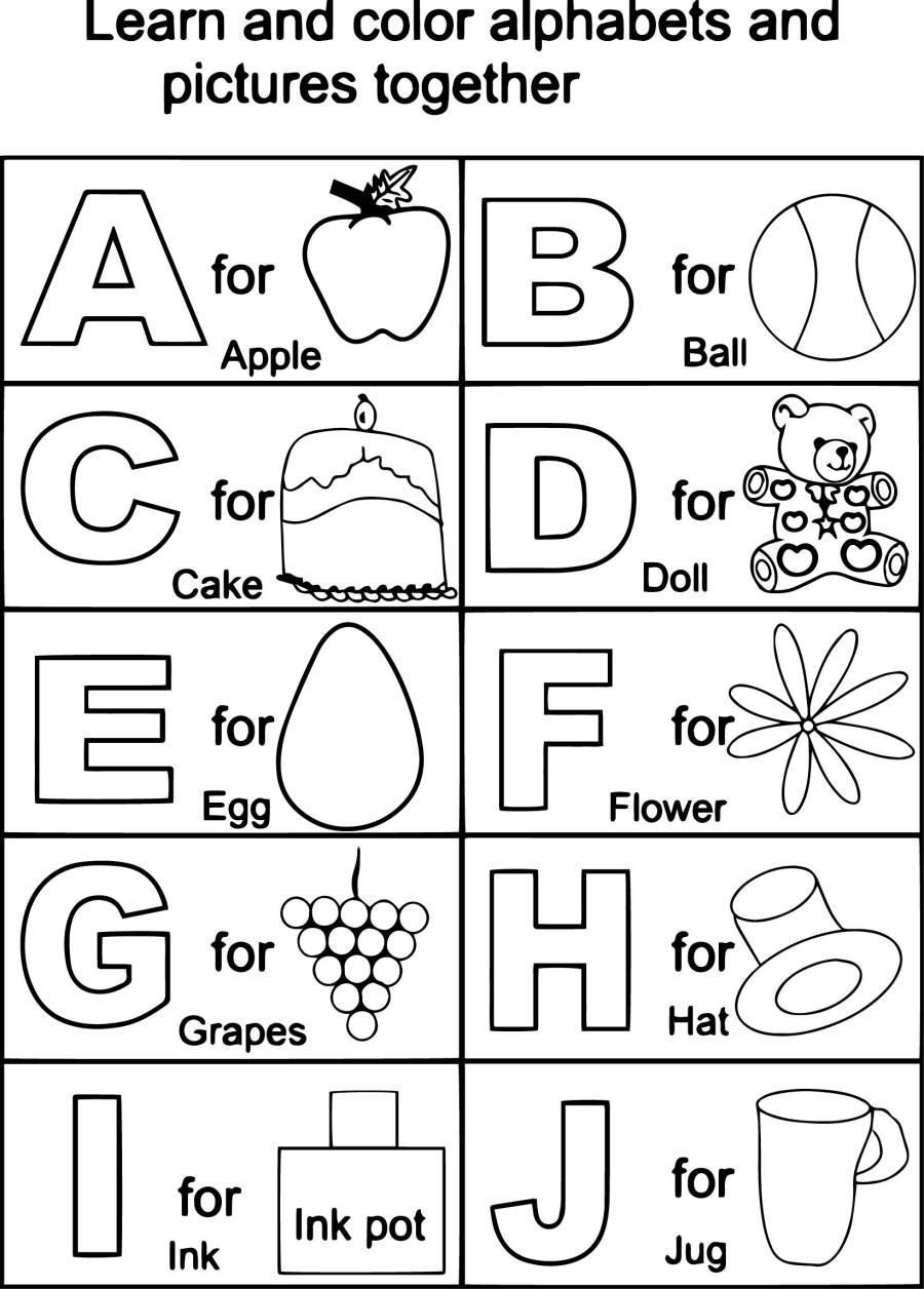 Letter A Color Sheets For Preschool