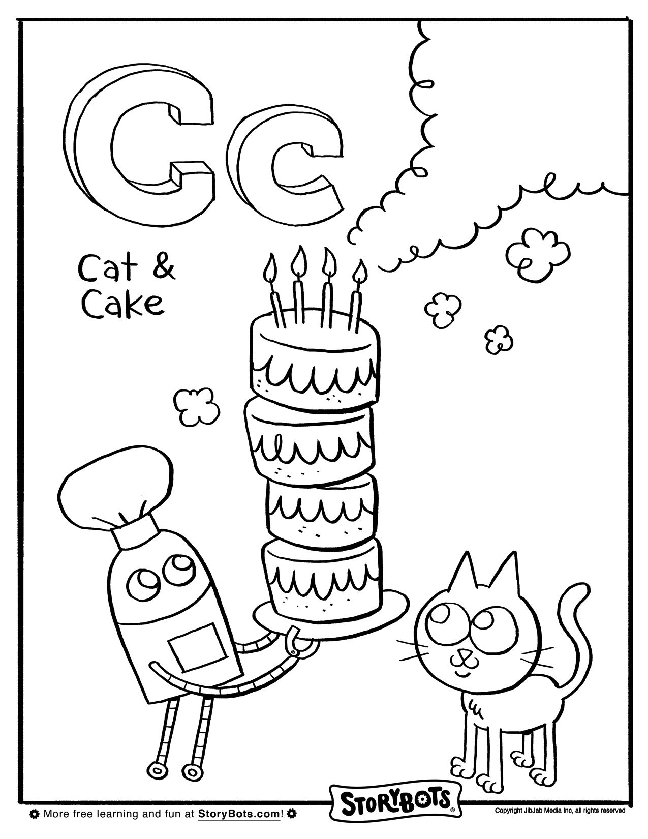 letter c coloring page printable