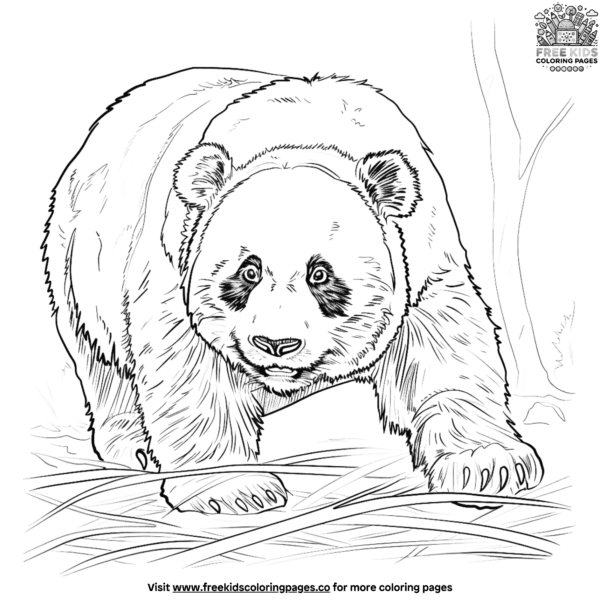 Lifelike Realistic Panda Coloring Pages