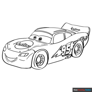 Lightning McQueen Coloring Page Easy Drawing Guides Lightning McQueen Coloring Page Easy Drawing Guides