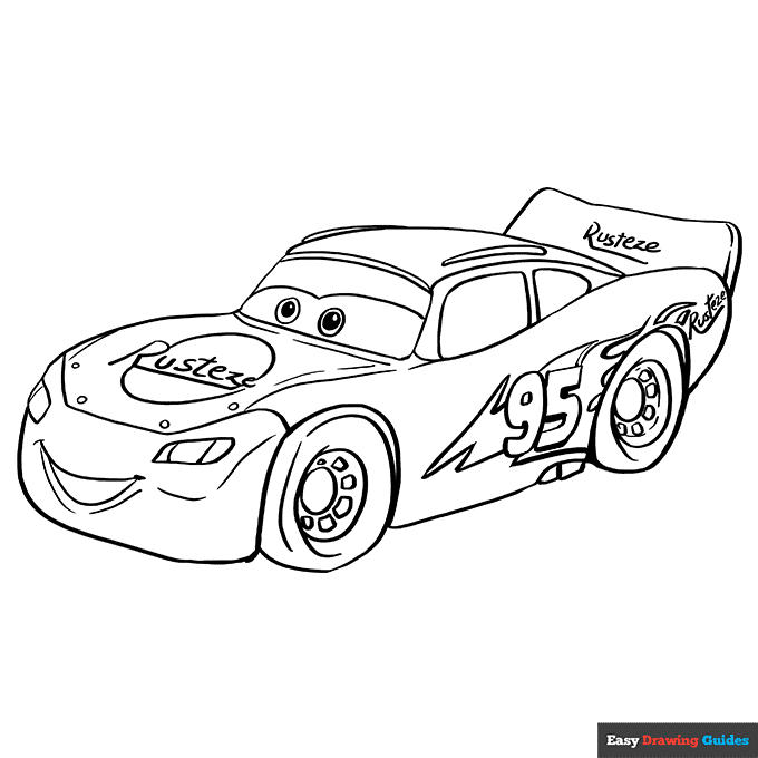 Lightning McQueen Coloring Page Easy Drawing Guides Lightning McQueen Coloring Page Easy Drawing Guides