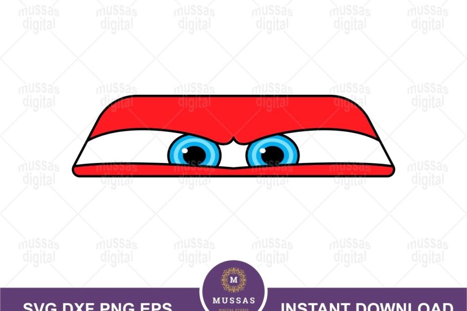Lightning Mcqueen Eyes SVG Cars Cartoon Vectorency Printable