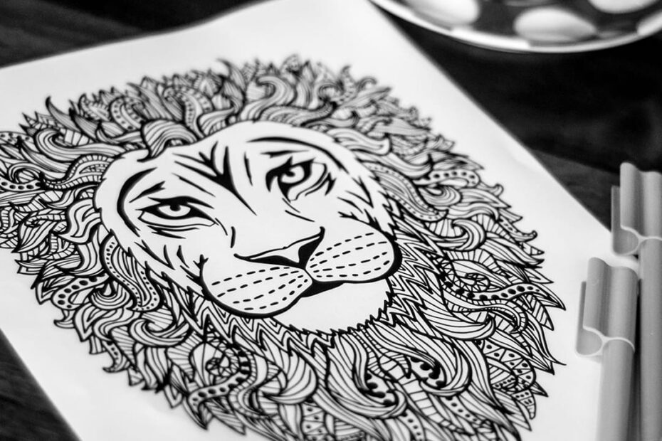 Lion Adult Coloring Page Sarah Renae Clark Coloring Book Artist