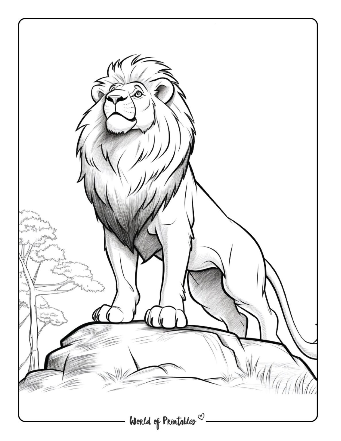 Lion Coloring Pages For Kids Adults World Of Printables
