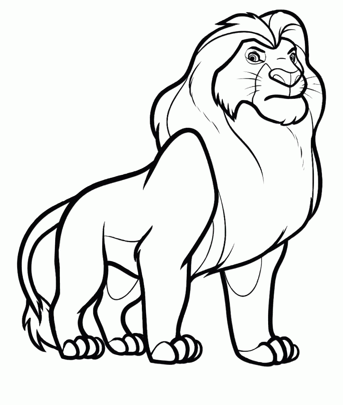 Lion King Mufasa Lion Coloring Page Print Color Craft