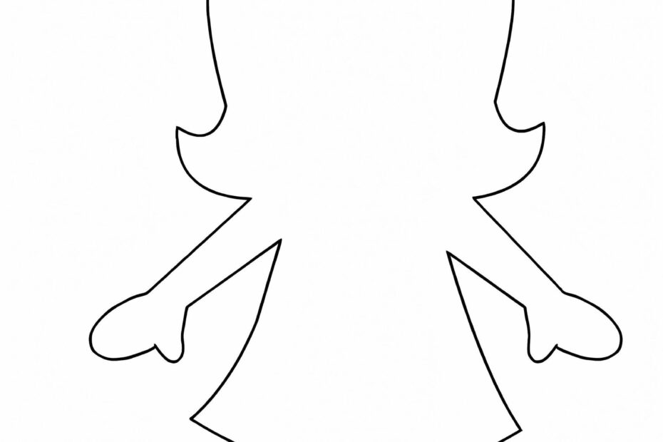 Little Girl Person Outline Coloring Page