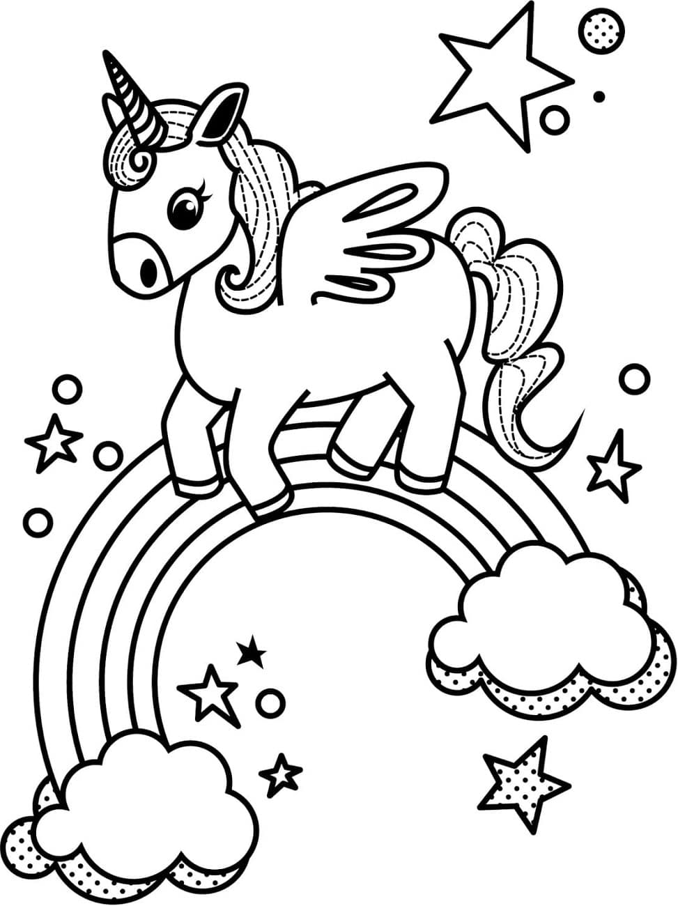 Little Unicorn And Rainbow