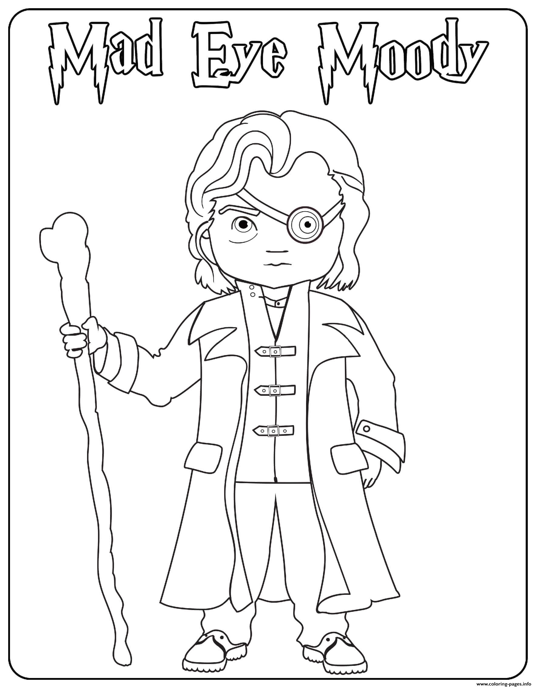 Mad Eye Moody Coloring Page Printable Mad Eye Moody Coloring Page Printable