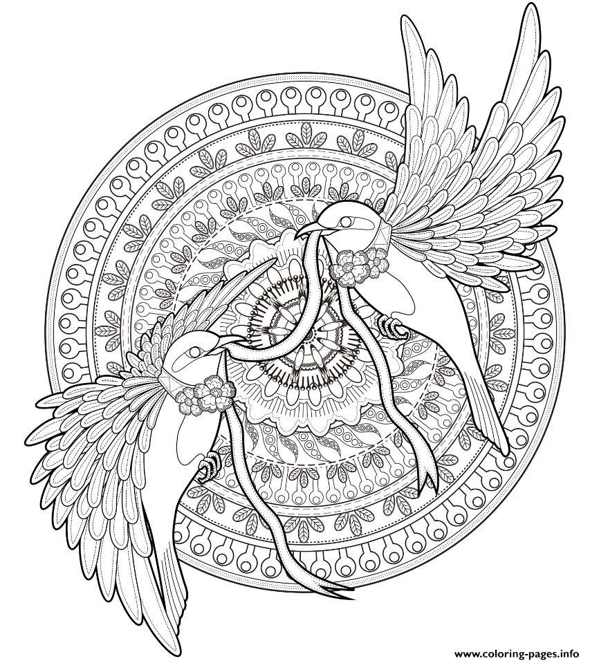 Mandala Adult Animal Birds Coloring Page Printable Mandala Adult Animal Birds Coloring Page Printable