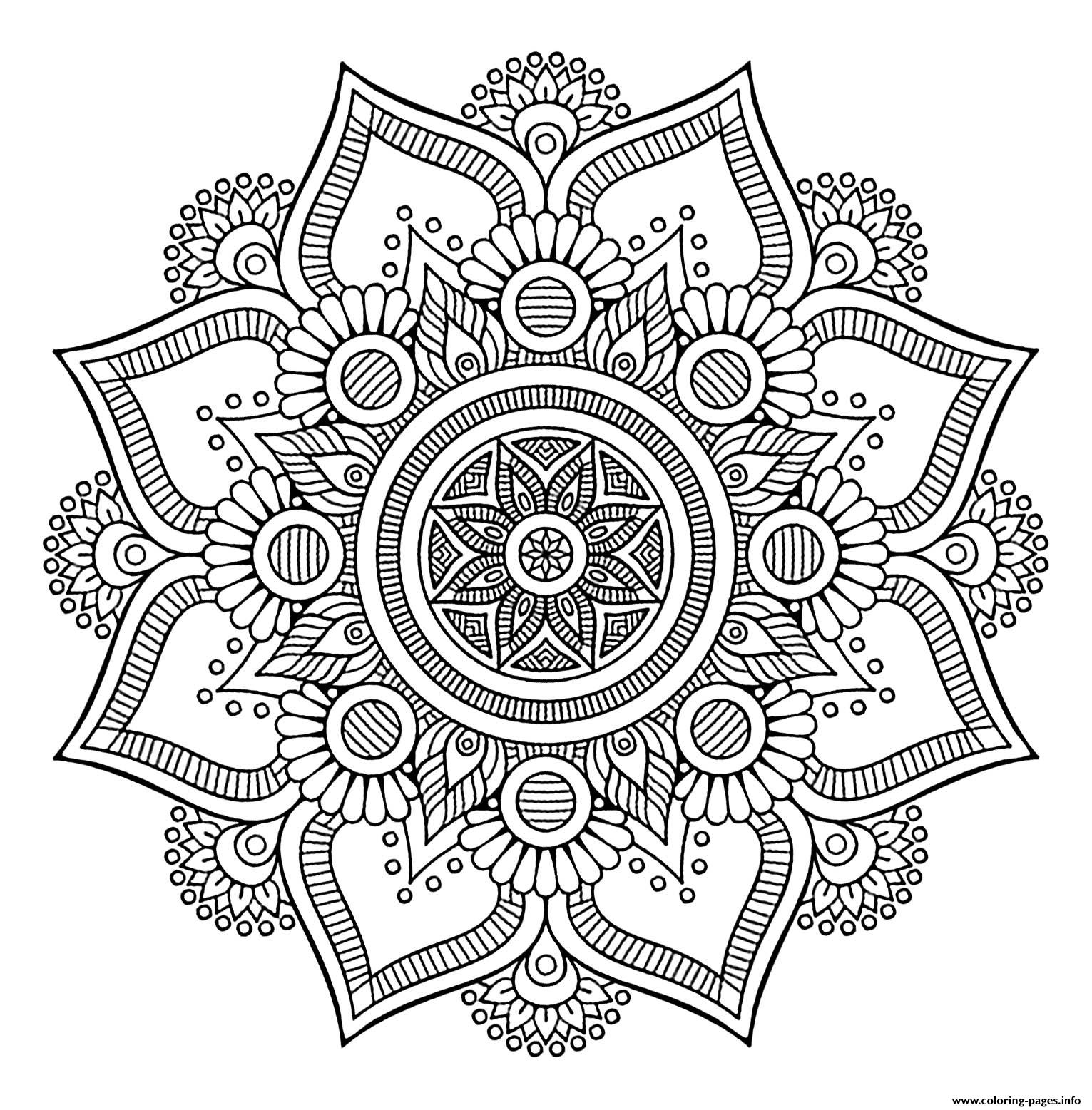 Mandala Big Flower 1 Coloring Page Printable Mandala Big Flower 1 Coloring Page Printable