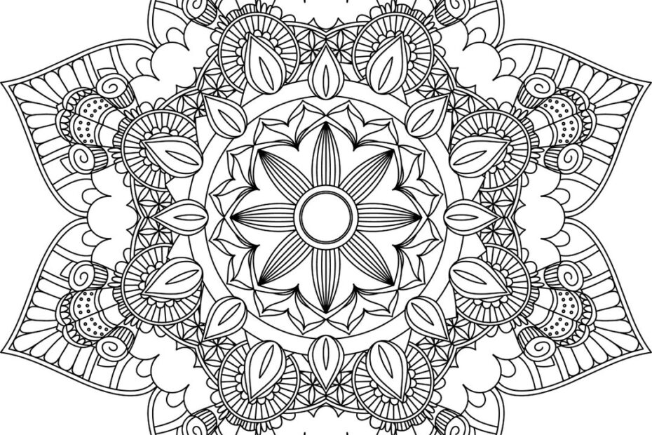 Mandala Coloring Pages Adult Coloring Sheet Printable Coloring Page