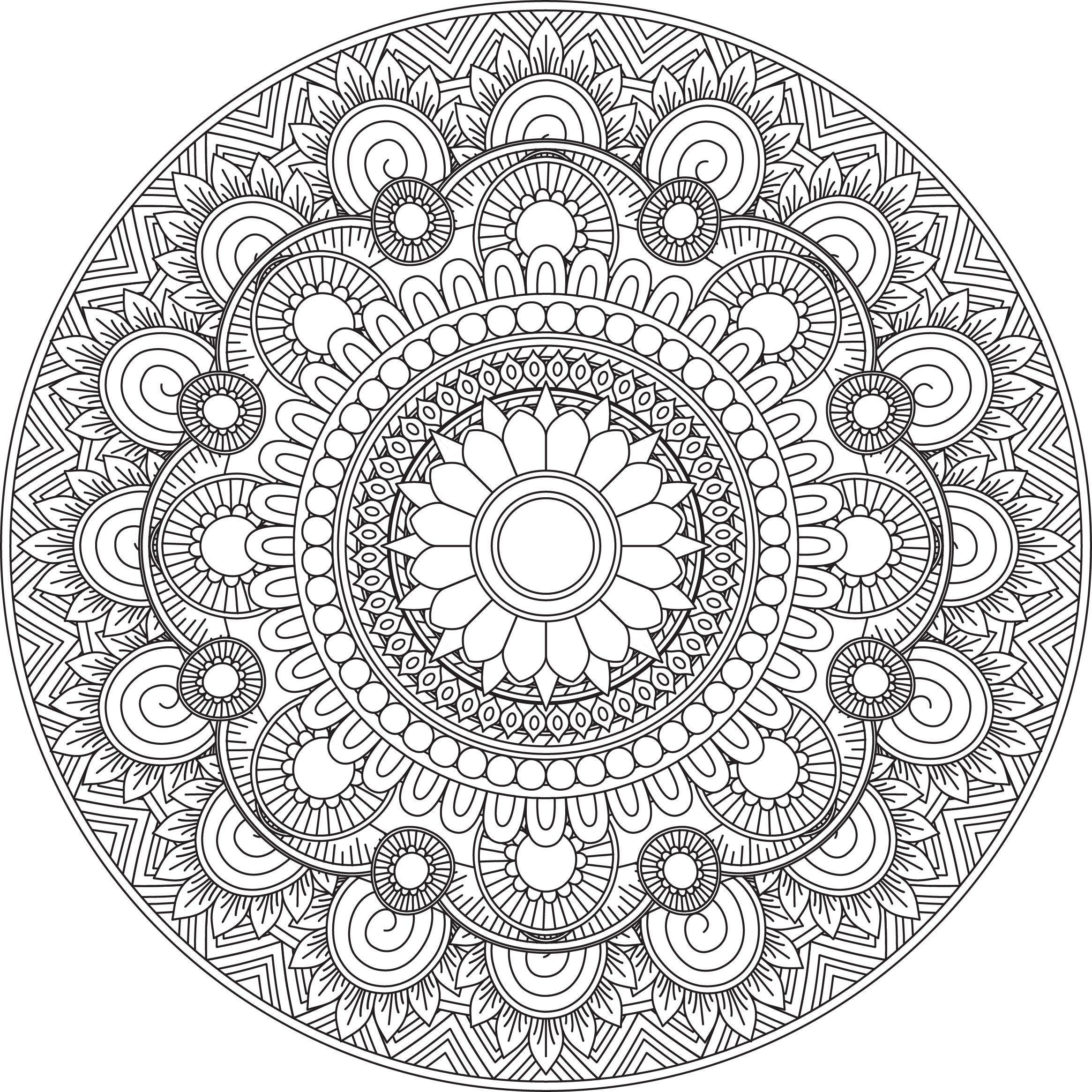 Mandala Coloring Pages Adult Coloring Sheet Printable Coloring Page 
