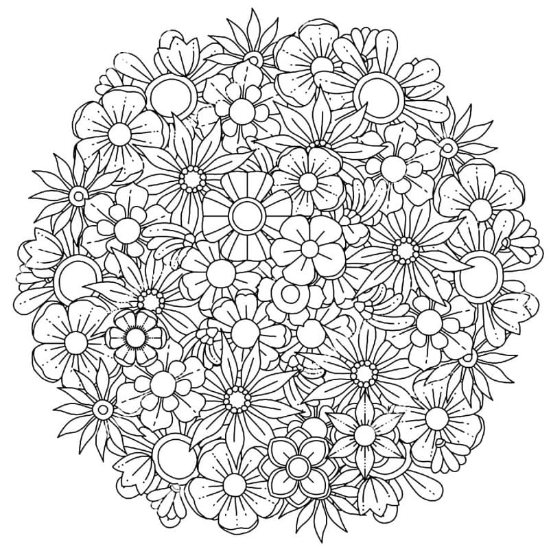 flower printable coloring page