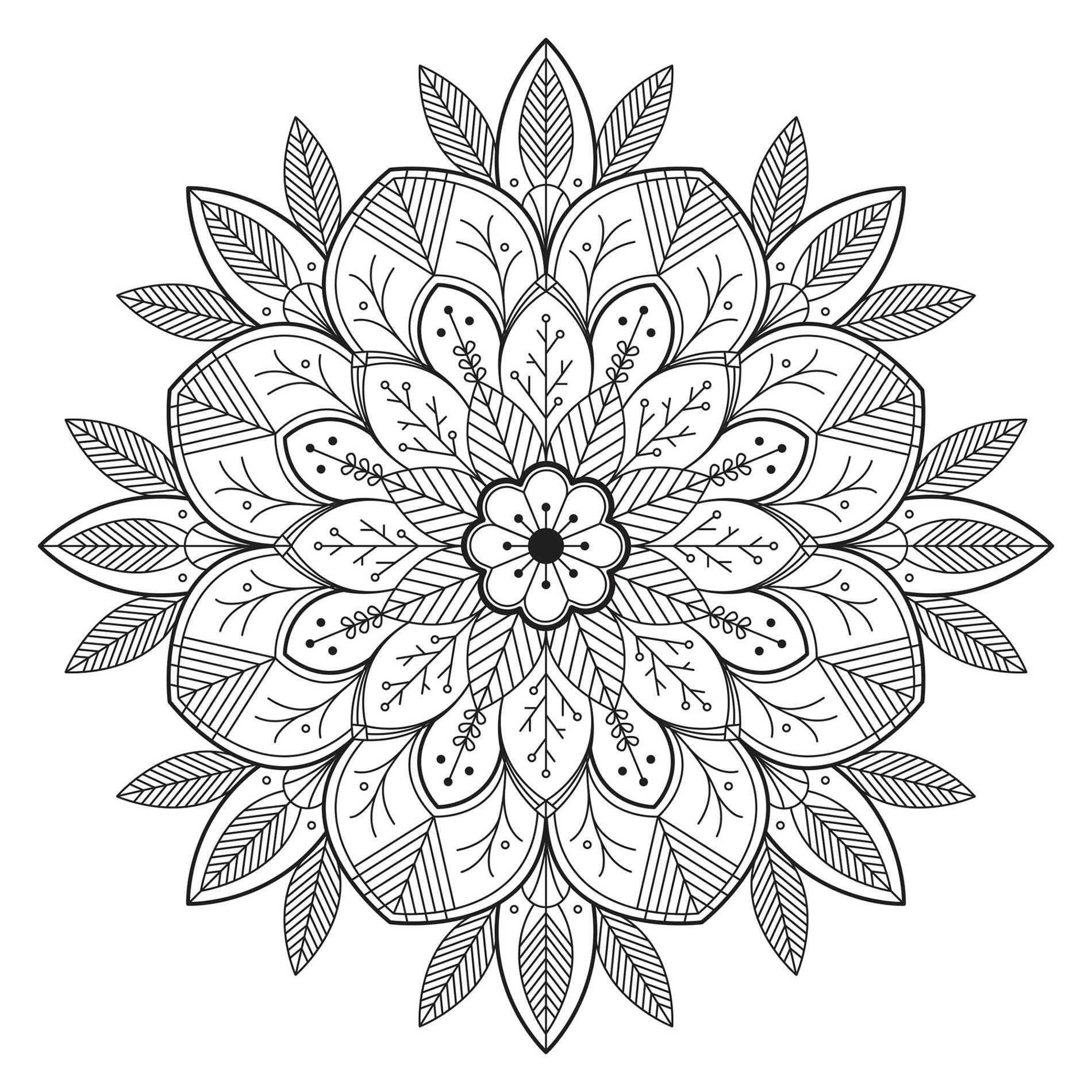 Mandala With Leaves And Flowers Mandala Coloring Pages For Kids Mandala With Leaves And Flowers Mandala Coloring Pages For Kids