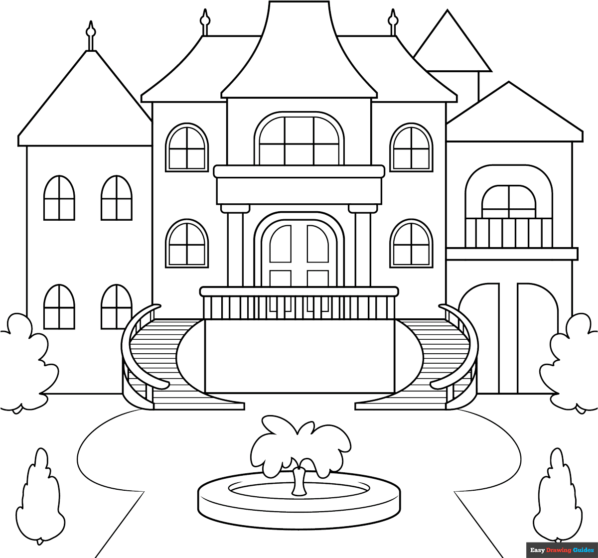 free printable mansion coloring pages