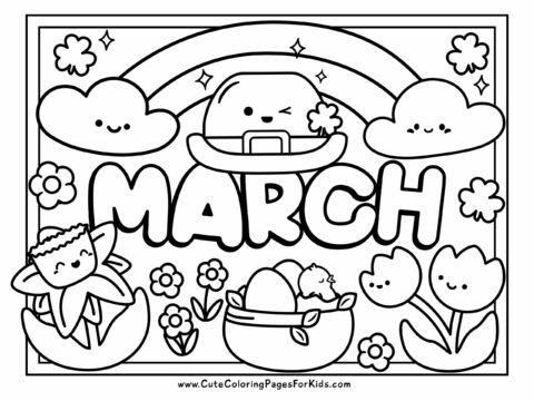 March Coloring Pages Cute Coloring Pages For Kids March Coloring Pages Cute Coloring Pages For Kids