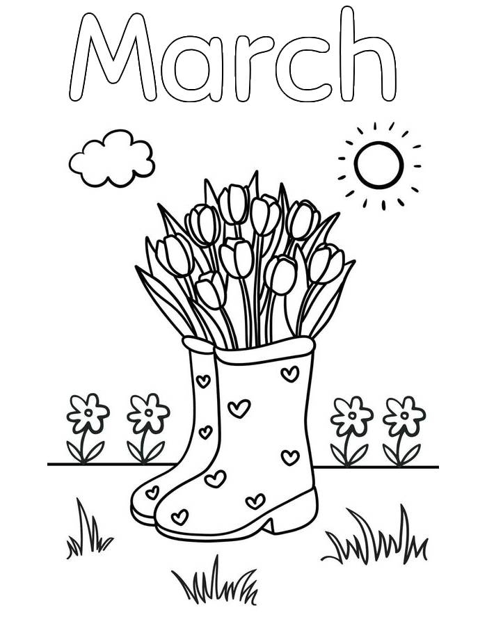 March Coloring Pages Free Printable PDF March Coloring Pages Free Printable PDF