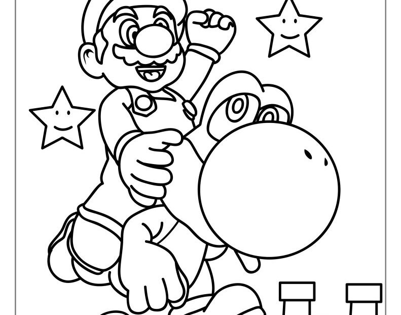 Mario Coloring Page Free PDF Printables Coloring Home