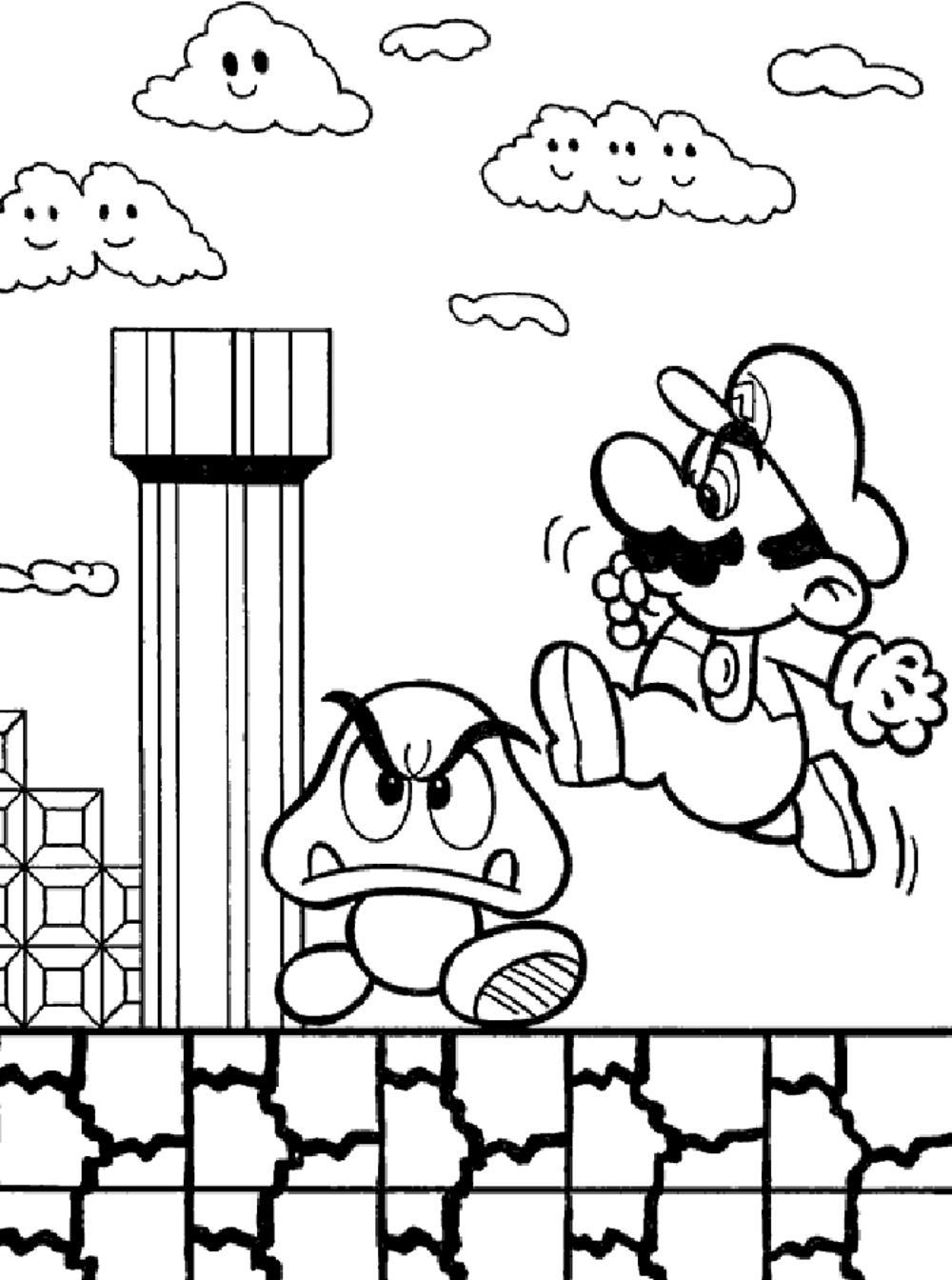 Mario coloring sheets free printable Mario coloring sheets free printable