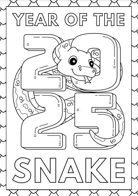 snake colouring in picture