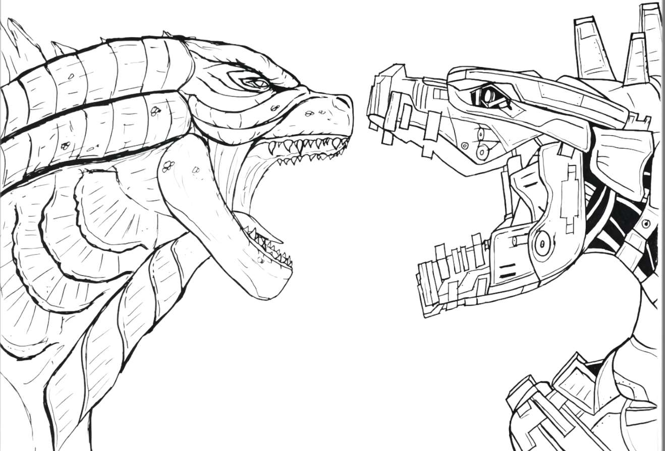 Godzilla vs mechagodzilla coloring pages Godzilla vs mechagodzilla coloring pages