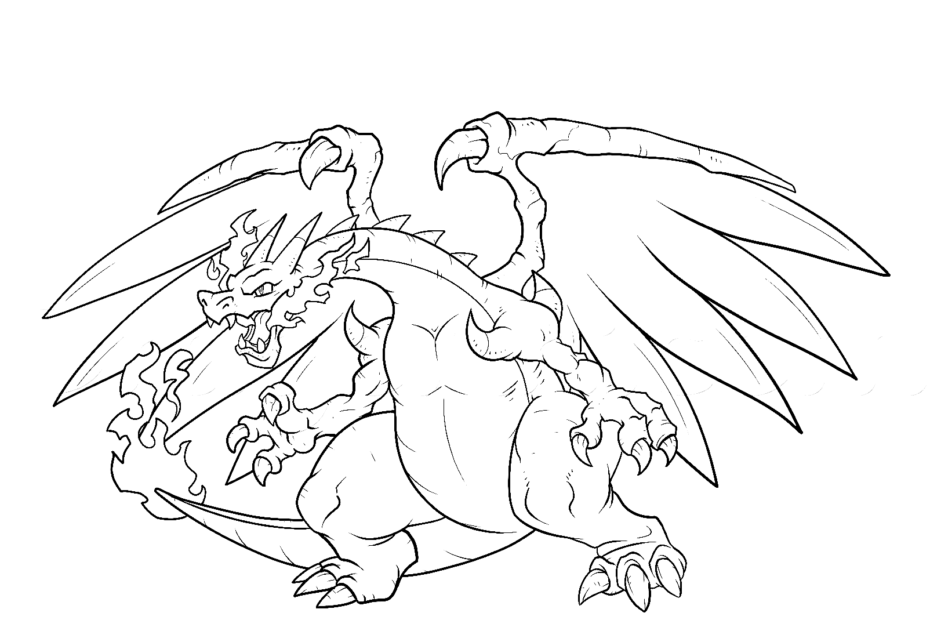 Mega Charizard X Coloring Page Free Printable Coloring Pages
