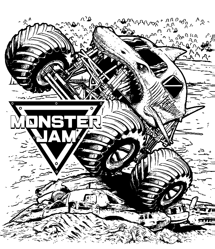 Megalodon Monster Jam Coloring Pages Monster Truck Coloring Pages 