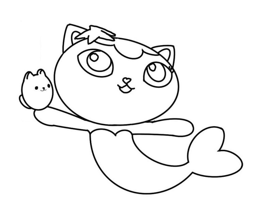 MerCat From Gabby 39 s Dollhouse Coloring Page Free Printable Coloring 