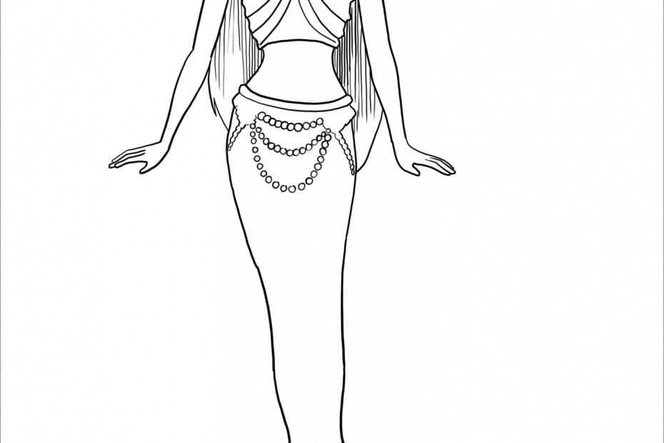 Mermaid Barbie Coloring Page ColoringBay