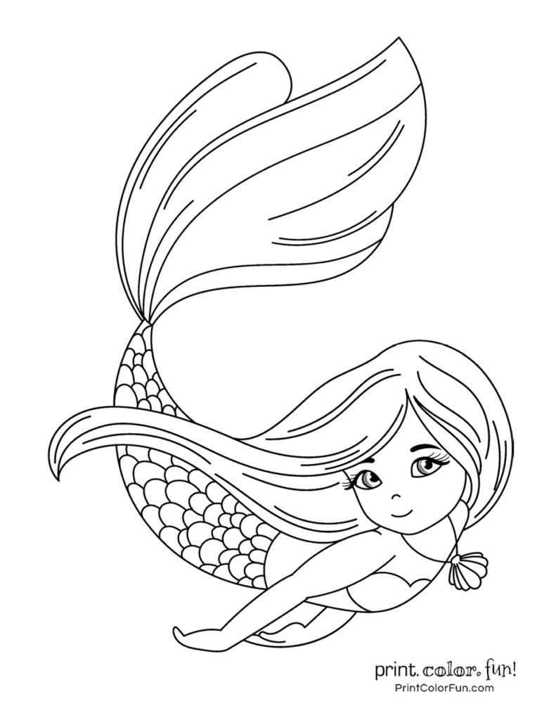 Mermaid Coloring Pages Printable Mermaid Coloring Pages Printable