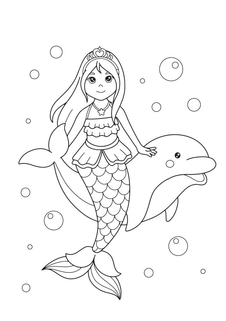 Mermaid Dolphin Colouring Page Colouring Crafts Mermaid Dolphin Colouring Page Colouring Crafts
