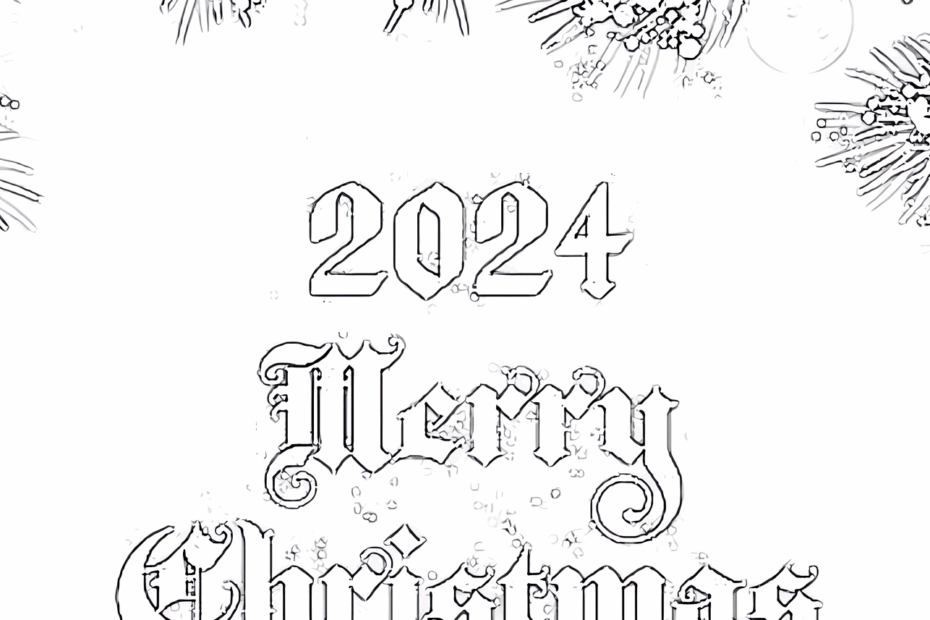 Merry Christmas 2024 Coloring Pages 8 Printable Sheets Simple To Draw