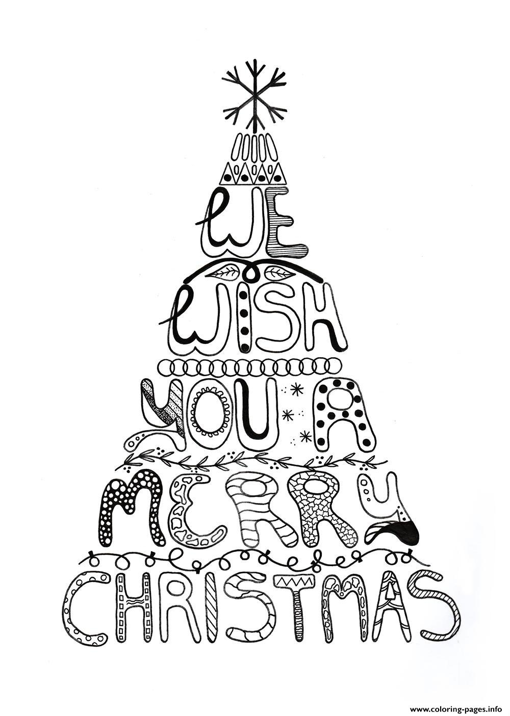 Merry Christmas Adult Tree Coloring Pages Printable Merry Christmas Adult Tree Coloring Pages Printable