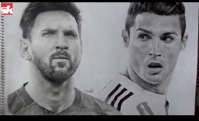 Messi Vs Ronaldo Drawing