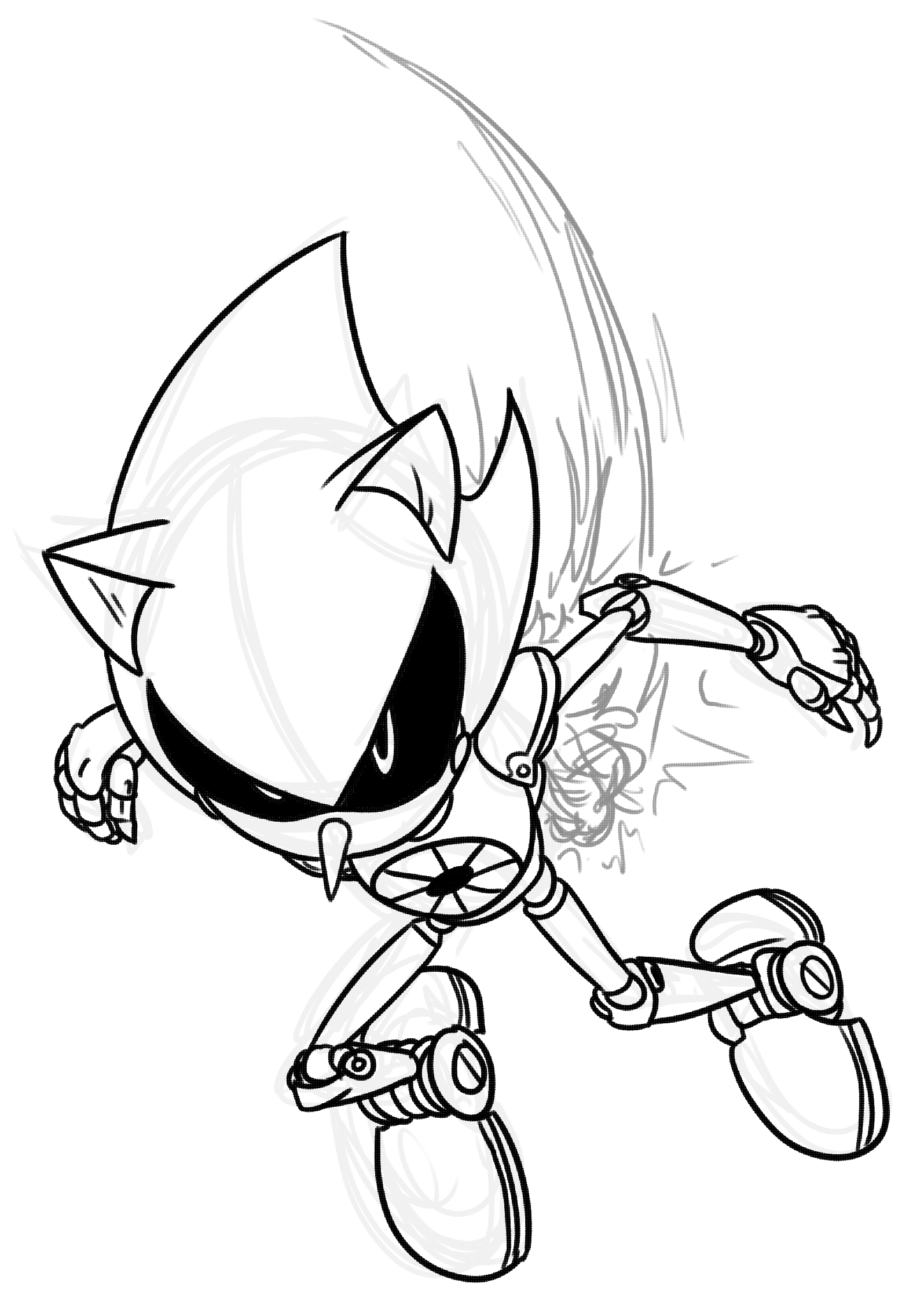Metal Sonic Sketch Coloring Pages SimplyColoringPages