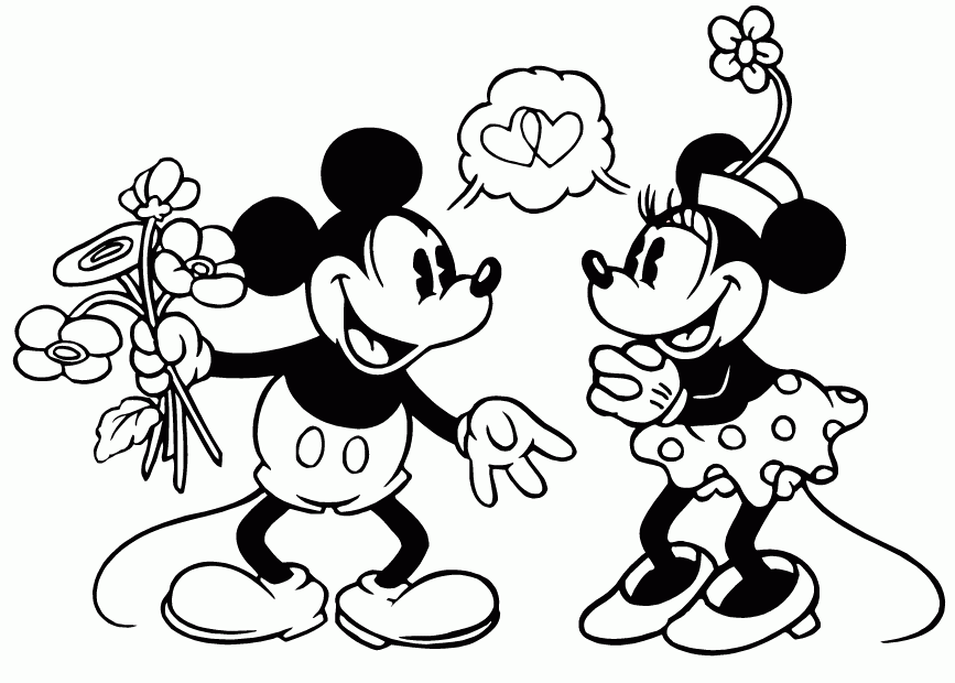 Mickey Mouse Valentines Coloring Pages Coloring Home
