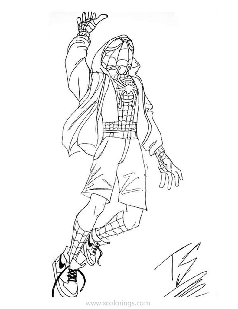 Miles Morales Spider Man Coloring Pages XColorings
