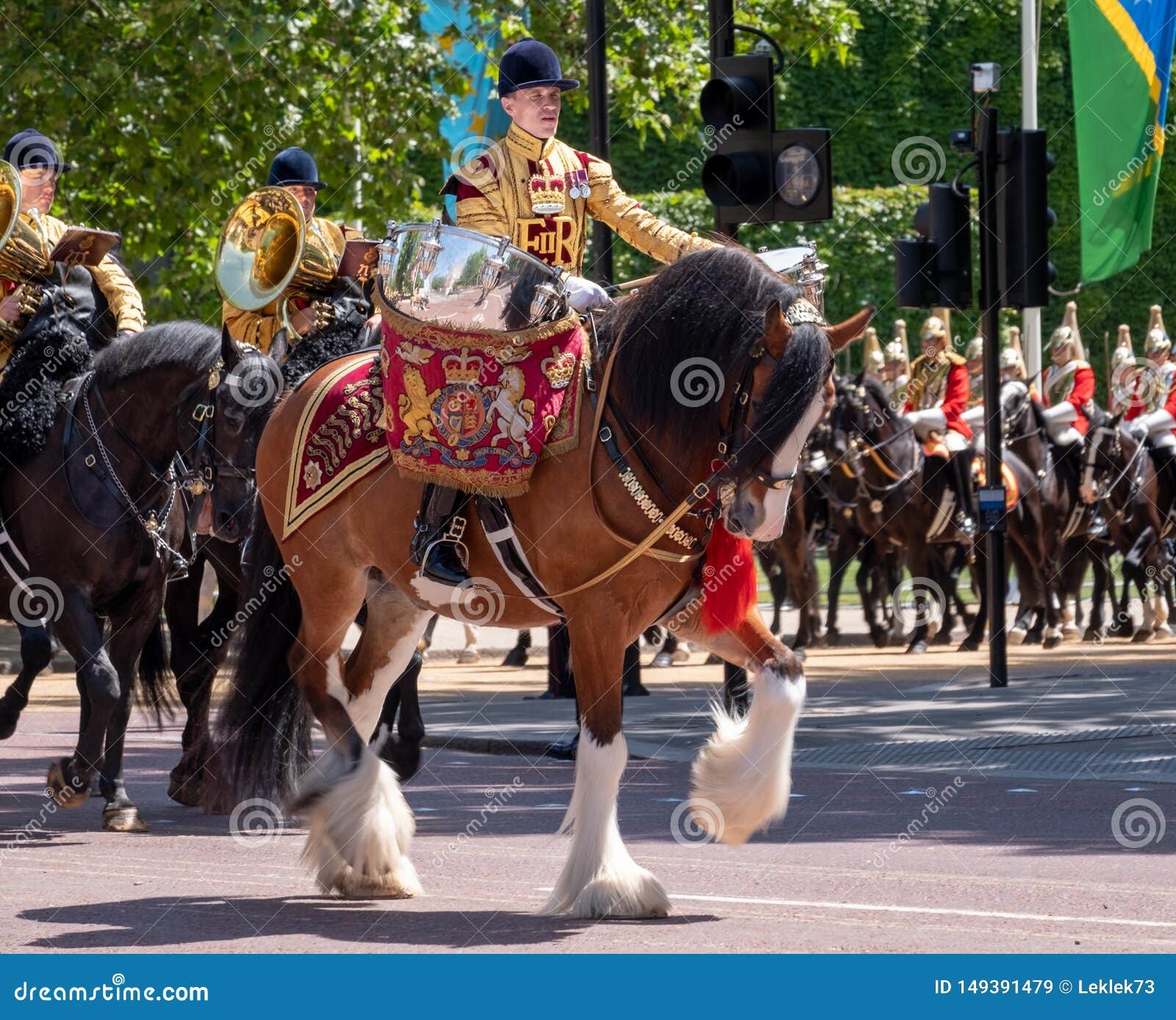 Military Drum Horses With Riders Taking Part In The Trooping The Colour Military Drum Horses With Riders Taking Part In The Trooping The Colour