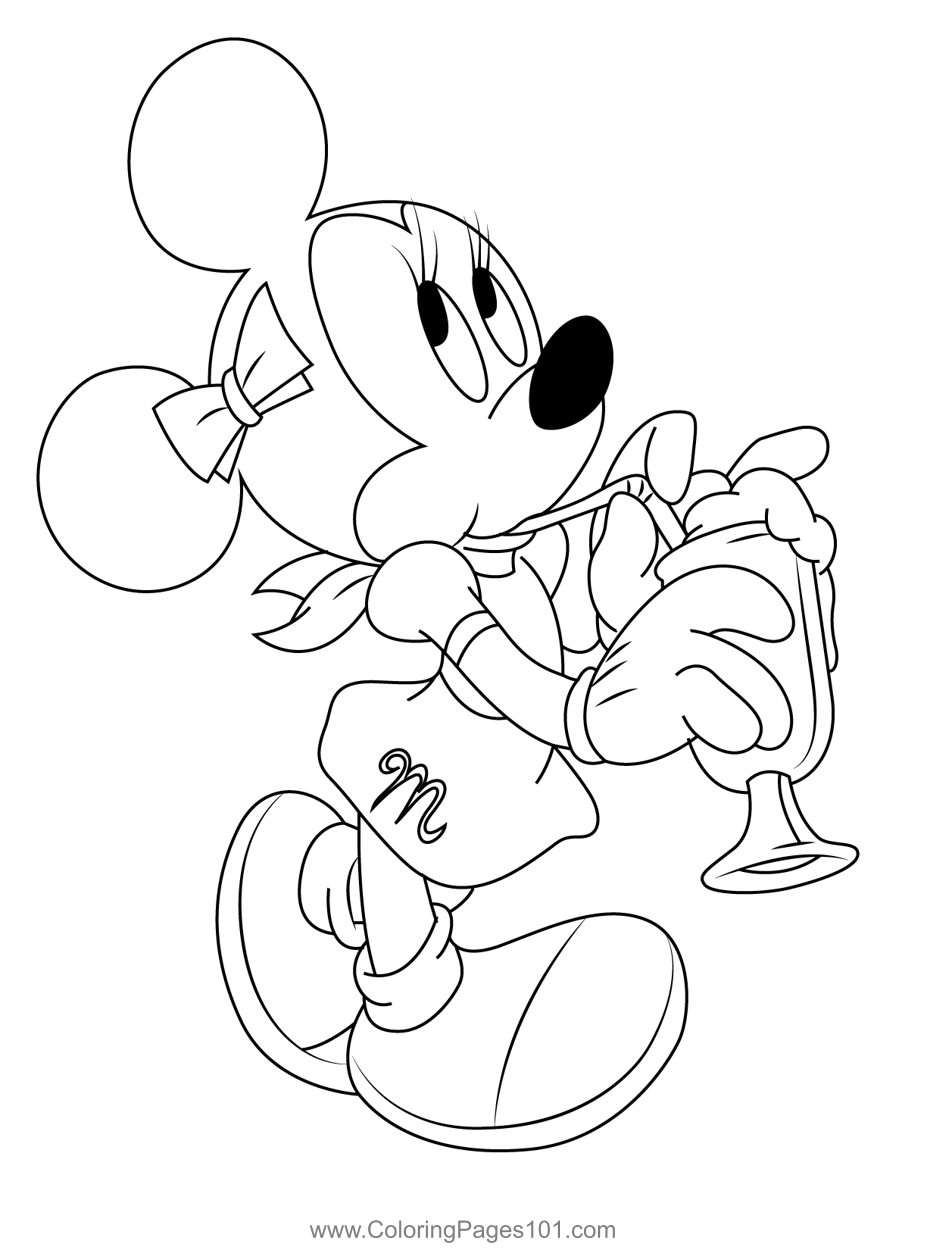Minnie Mouse Birthday Coloring Page For Kids Free Minnie Mouse 