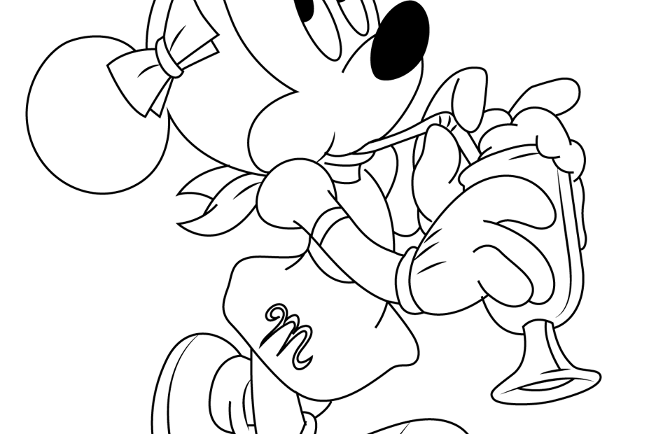 Minnie Mouse Birthday Coloring Page For Kids Free Minnie Mouse